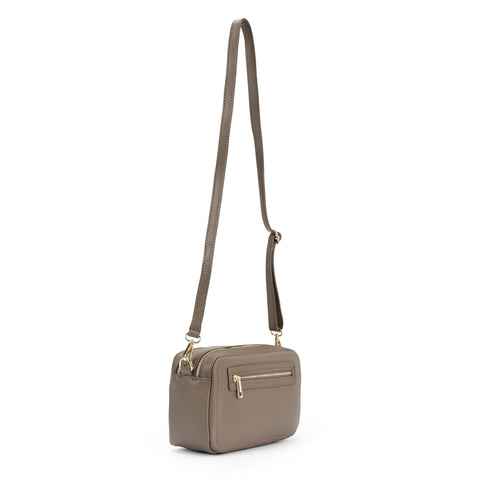 Borsa tracolla donna pelle media due scomparti, made in Italy modello Grace Mauro Pelletteria