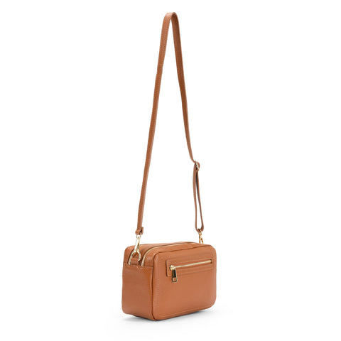 Borsa tracolla donna pelle media due scomparti, made in Italy modello Grace Mauro Pelletteria