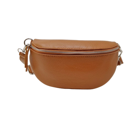 Marsupio Vera Pelle Made in Italy, Cintura Regolabile, Modello Easy