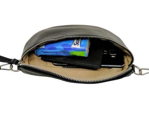 Marsupio Vera Pelle Made in Italy, Cintura Regolabile, Modello Easy