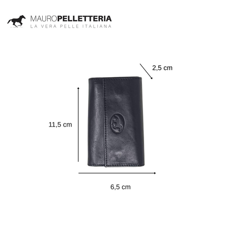 Mauro Pelletteria – Portachiavi in Vera Pelle Uomo/Donna  Doppio Scomparto (12 Ganci) Made in Italy
